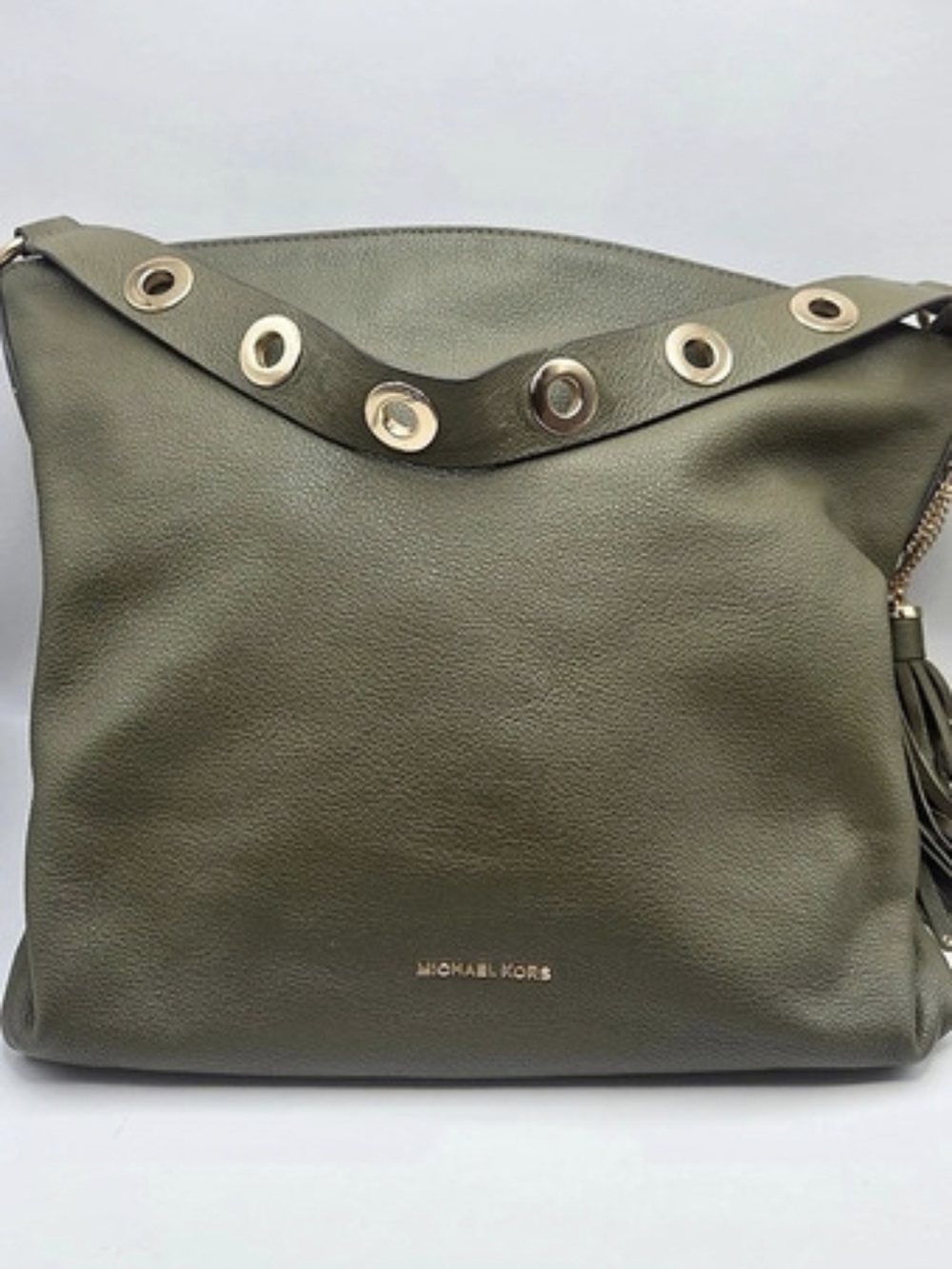 Michael Kors Brooklyn Large Leather Shoulder Bag Olive GreenHu